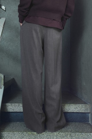 Pantalon large à pinces - Gris