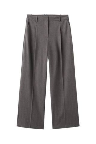 Pantalon large à pinces - Gris