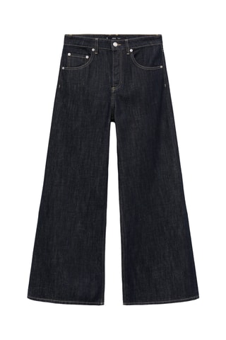 Jean large à boutons - Bleu