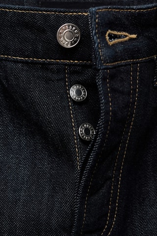 Jean large à boutons - Bleu