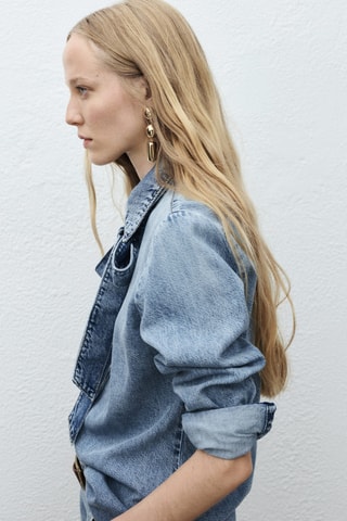 Chemise en jean nœud - Bleu