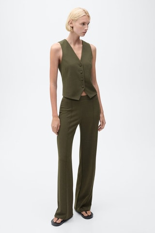 Pantalon droit maille - Kaki