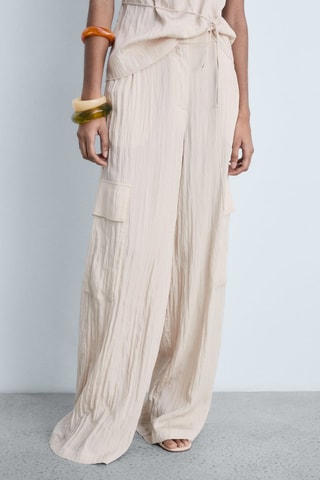 Pantalon cargo texturé - Beige