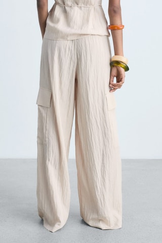 Pantalon cargo texturé - Beige