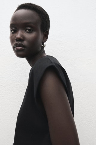 T-shirt sans manches coton - Noir