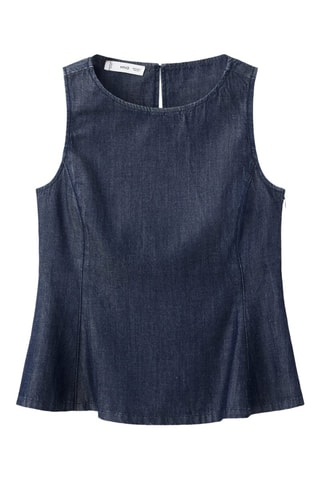 Top crop denim - Bleu