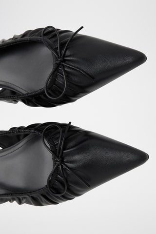 Chaussures talon froncé nœud - Noir