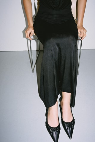 Chaussures talon froncé nœud - Noir