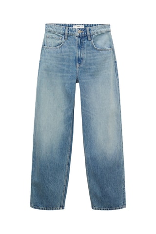 Jean barrel taille haute - Bleu