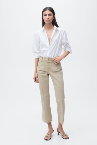 Jean flare crop poches - Vert clair