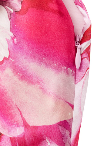 Robe satinée asymétrique à fleurs - Violet