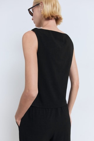 Pantalón recto cordón - Negro