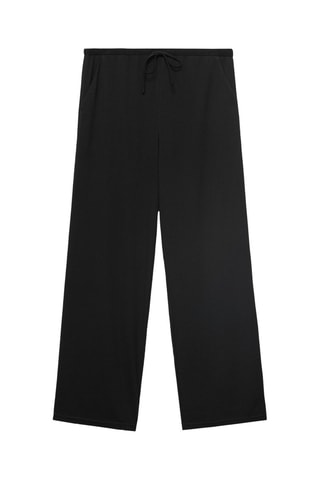 Pantalón recto cordón - Negro