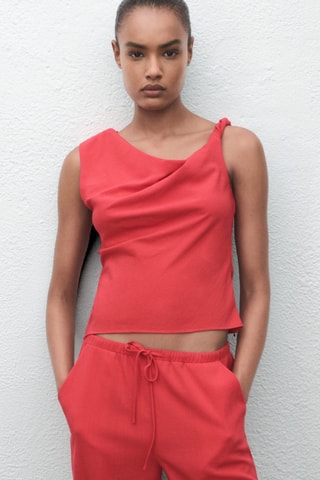 Pantalon droit cordon - Rouge