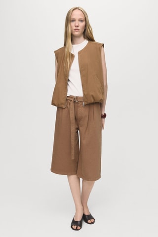Gilet en jean bouffant - Marron