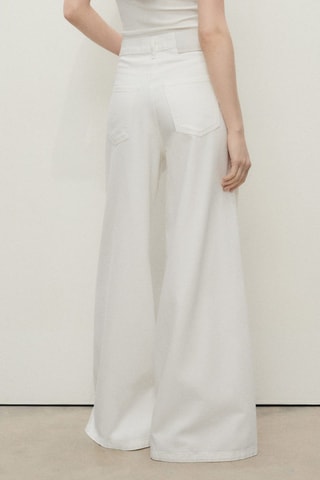 Jean large taille haute - Blanc