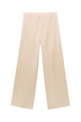 Pantalon plissé taille élastique - Écru