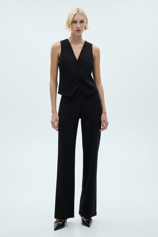 Pantalon droit maille - Noir