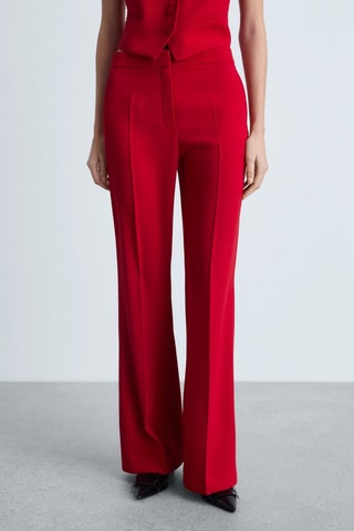 Pantalón traje wideleg - Rojo