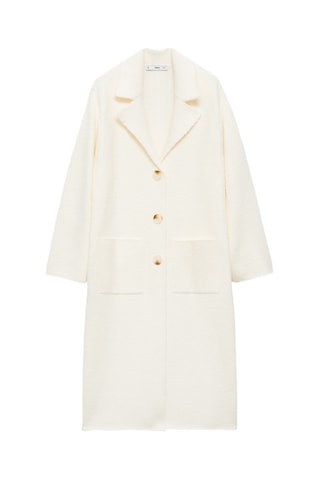 Manteau maille poches - Écru