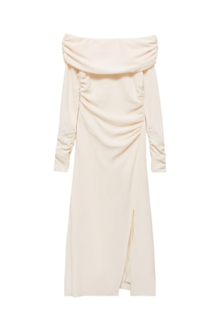 Robe drapée épaules dénudées - Blanc