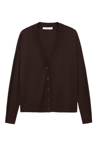 Cardigan maille col V - Marron