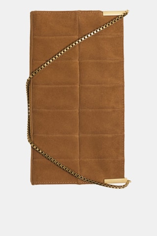 Sac baguette en suède - Marron