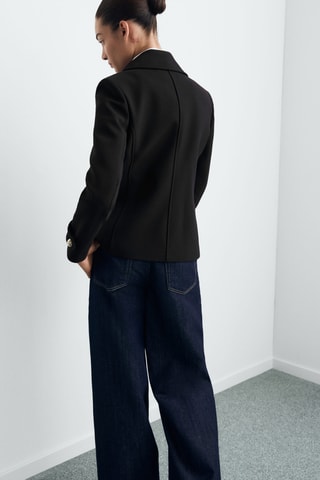Veste rabats double boutonnage - Noir