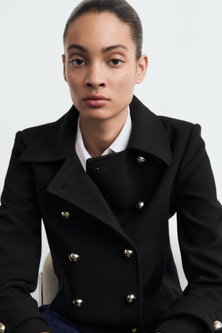 Veste rabats double boutonnage - Noir