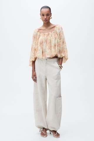 Blouse à dos ouvert - Écru