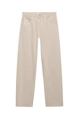 Jean balloon taille haute - Beige