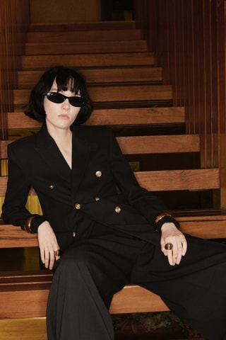 Blazer croisé double boutonnage - Noir