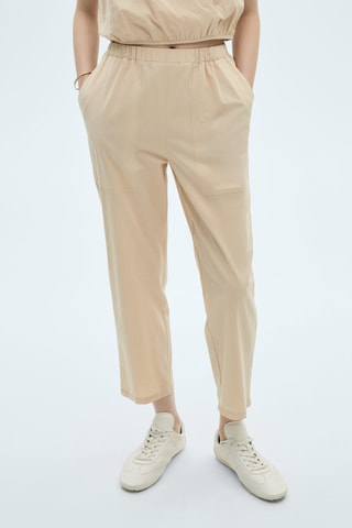 Pantalon crop coton - Beige