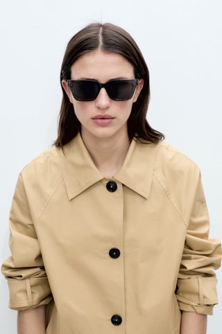 Parka coton boutons - Marron