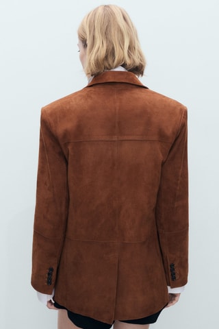 Blazer droit daim - Marron
