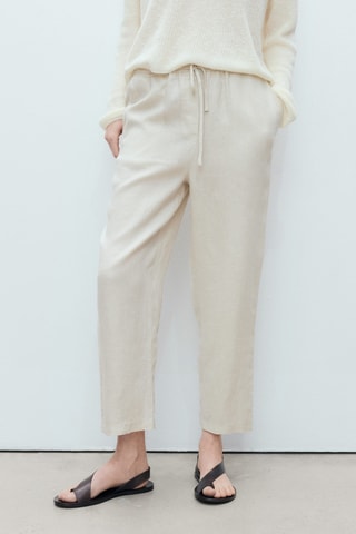 Pantalon droit lin - Gris clair