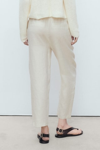 Pantalon droit lin - Gris clair