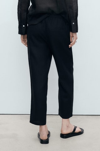 Pantalon droit lin - Noir
