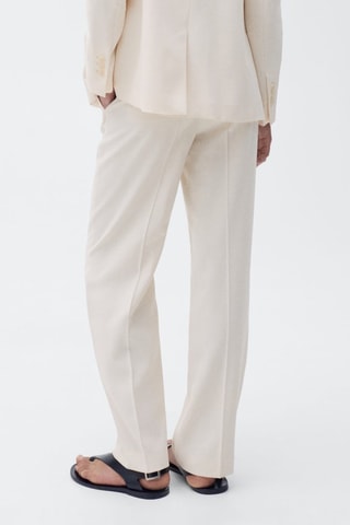 Pantalon droit costume - Écru