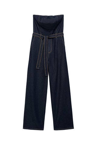 Combinaison denim bustier - Bleu