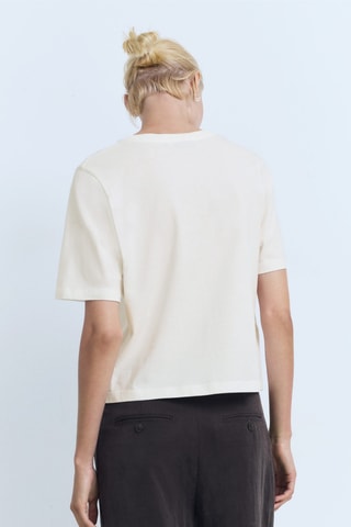 T-shirt en coton imprimé - Écru