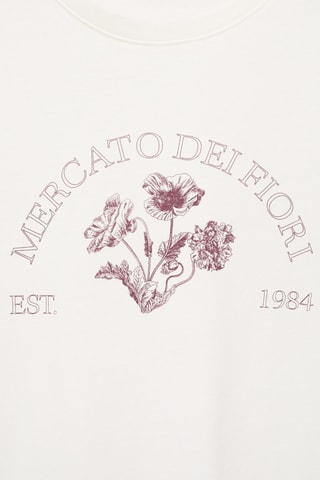 T-shirt en coton imprimé - Écru