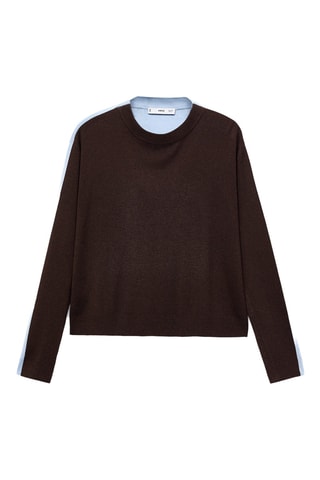 Pull-over bi-matière - Marron
