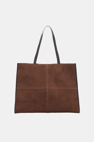 Sac cabas cuir suédé - Marron