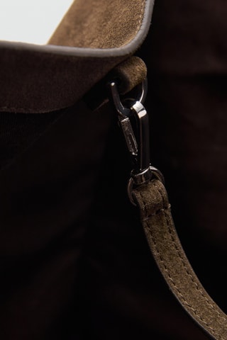 Sac cabas cuir suédé - Kaki