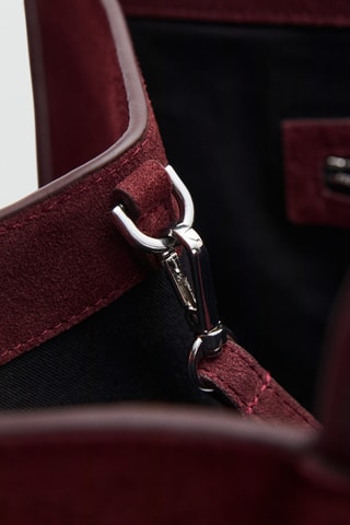 Sac cabas cuir suédé - Bordeaux