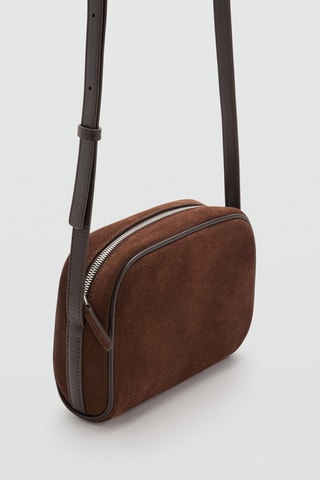 Sac bandoulière cuir suédé - Marron