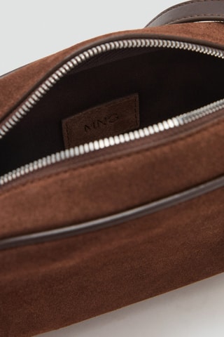 Sac bandoulière cuir suédé - Marron