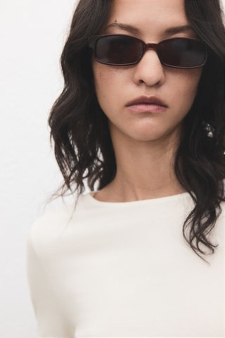 Pull-over maille fine manches longues - Écru