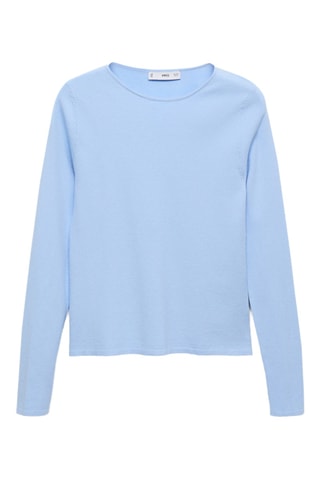 Pull-over maille fine manches longues - Ciel